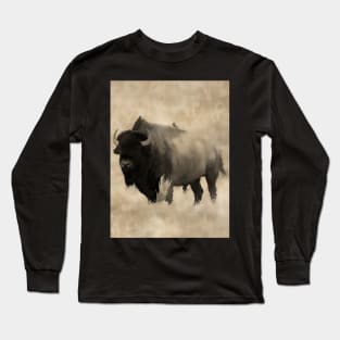 American Buffalo  -  Plains Bison Long Sleeve T-Shirt